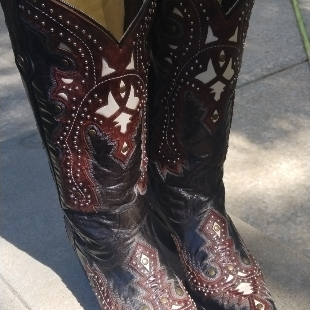 Corral boots black and red studded size 9 - Picture 4 of 13